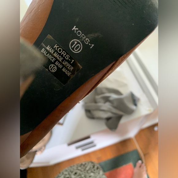 Women’s size 10, Michael Kors brown leather peep-toe heeled boots - Picture 6 of 11